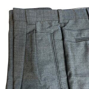 Riviera Men's Vintage Stretch Wool Gray Pleated Front Pants Size 36